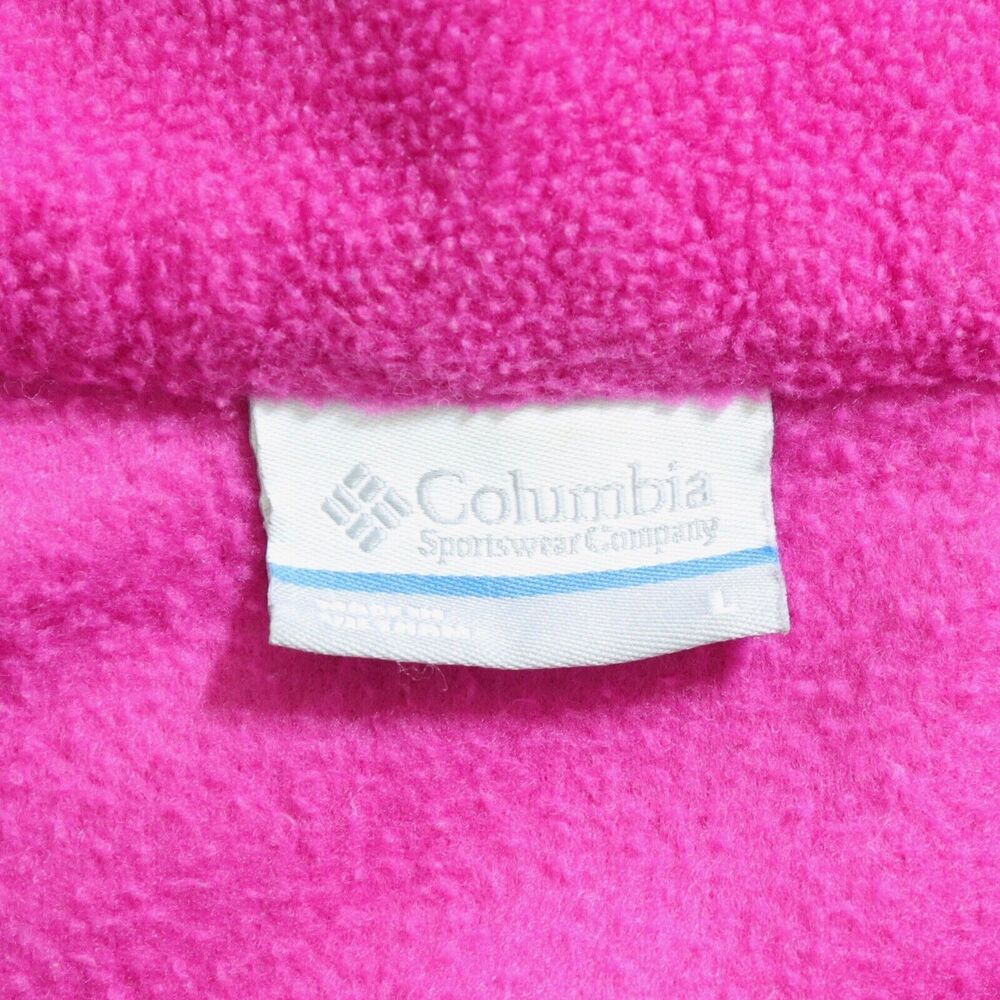Columbia Women's L Fleece Full Zip Jacket Vibrant Pink Mock Neck - Picture 10 of 12